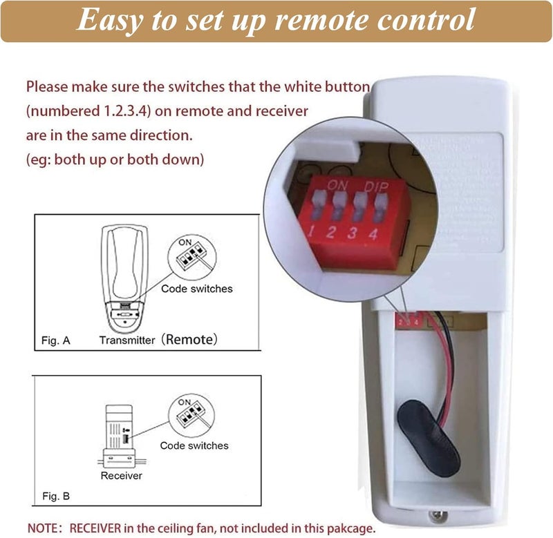 Prichor Ceiling Fan Remote Control with Reverse, Remote Control with Dimmer Replacement for Hampton Bay, Hunter, Compatible UC7078T CHQ8BT7078T CHQ7078T UC7848T L3HMAY97FANHD RR7078TR L3H2003FANHD Fan-HD HD6 - Image 2